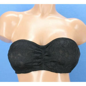 Warner's 1126 Naked Lace Black Underwire Strapless Bra Bandeau Vintage Sz 34 NEW